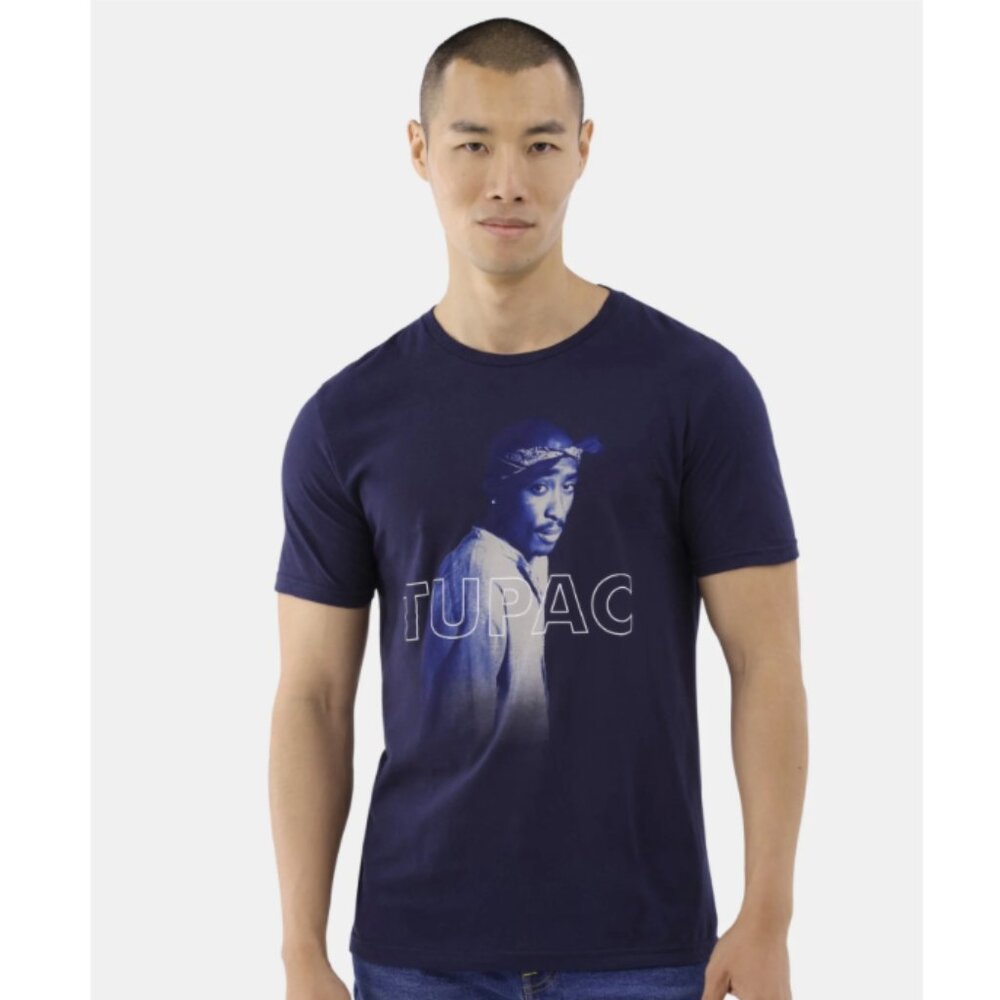 Tupac Men's & Big Men's Bandana Graphic Tee with Short Sleeves, Size Large - Picture 3 of 4